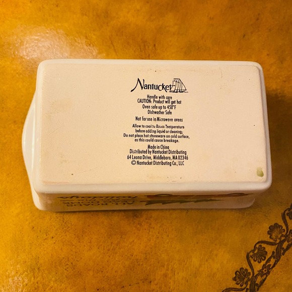 Nantucket Christmas Holiday Ceramic Stoneware Mini Loaf Pan Roads Lead Home NEW - Picture 3 of 4